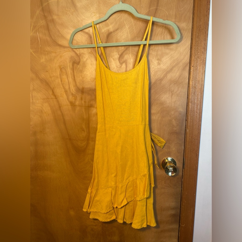 Yellow linen dress